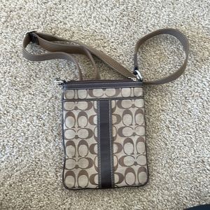 Brown coach cross body bag